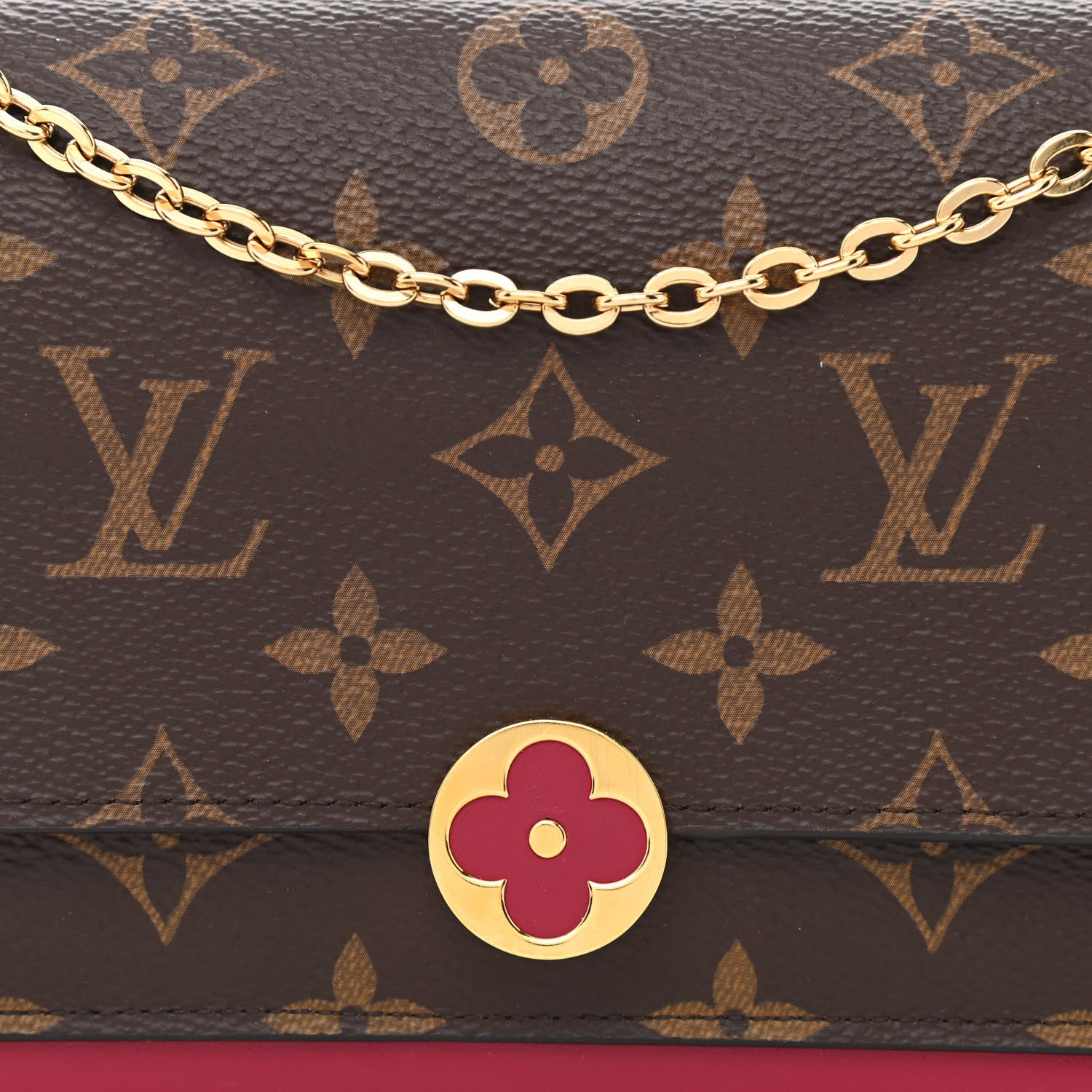 Louis Vuitton Monogram Flore Chain Wallet Fuchsia 13 of 15