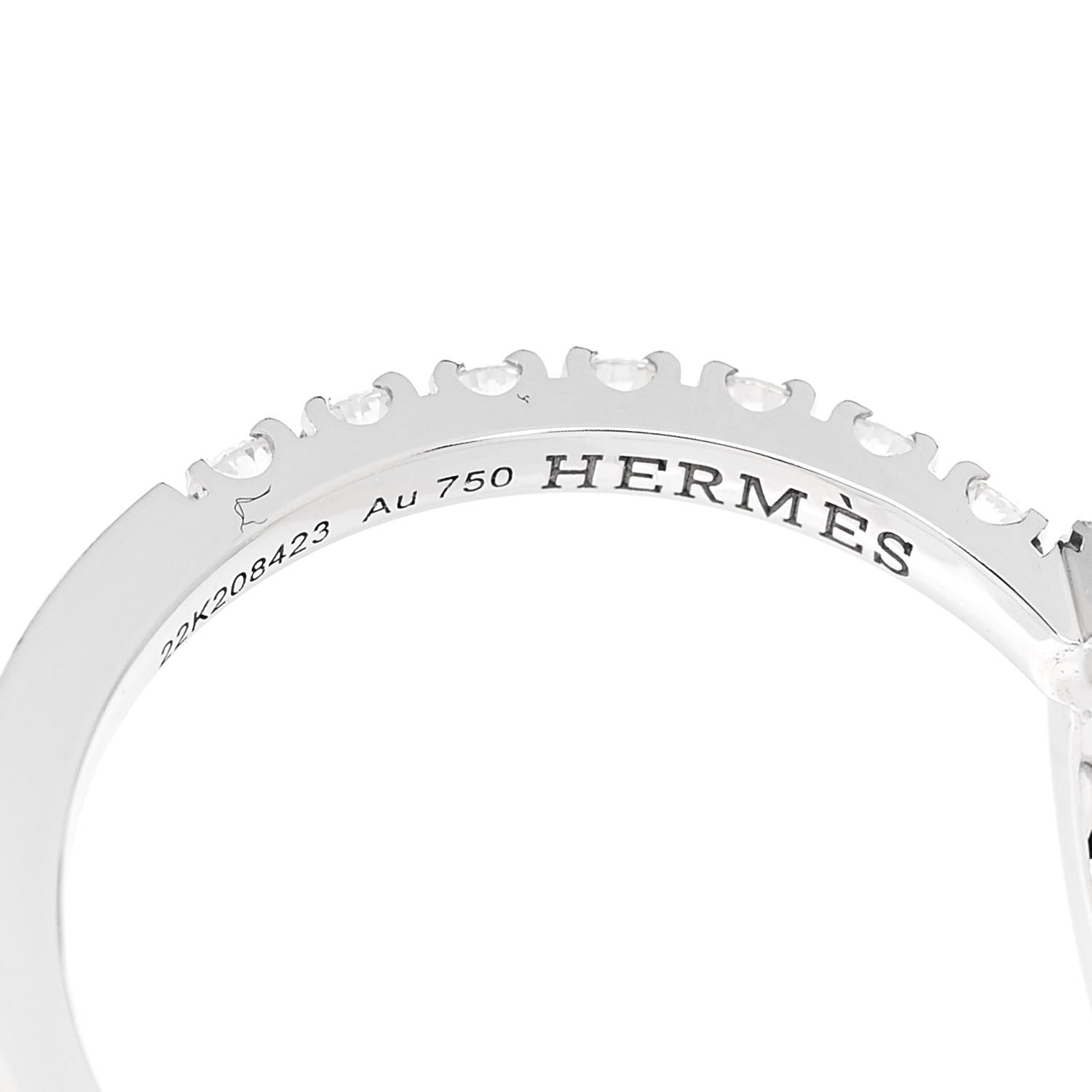 Hermes 18K White Gold Diamond Finesse Ring 53 6.25 4 of 6