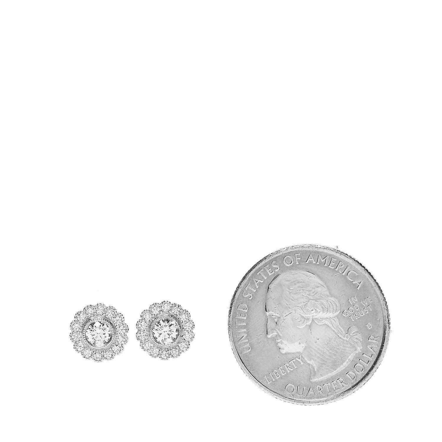 Tiffany Platinum Diamond Enchant Flower Earrings 2 of 4
