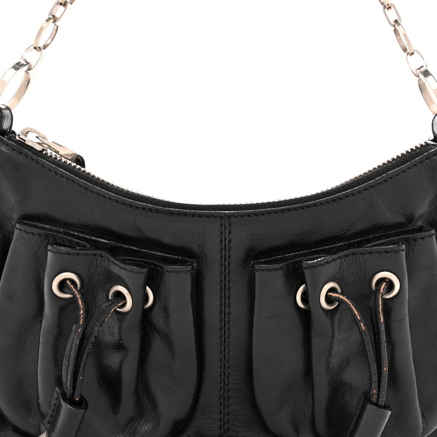 Lambskin Tassel Hobo Black