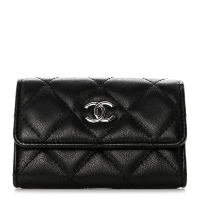 Chanel Lambskin Quilted Small Graffiti Compact Wallet Black 2 of 8