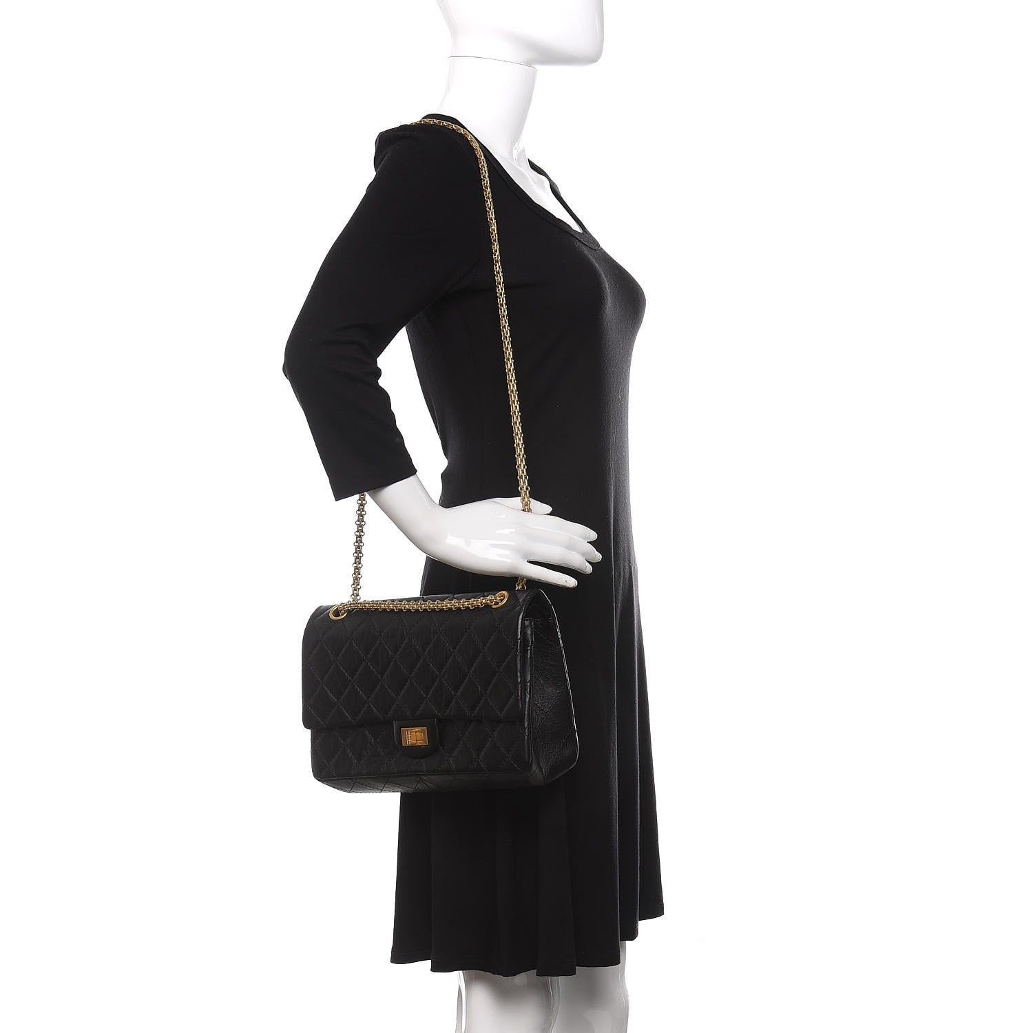 Chanel Aged Calfskin Quilted 2.55 Reissue 226 Flap Black 2 of 12