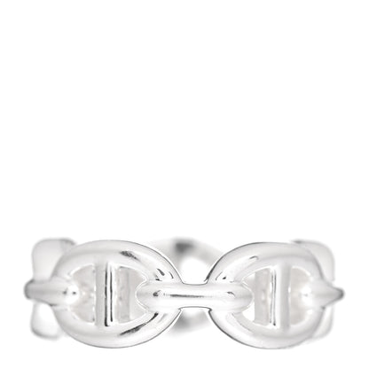 Hermes Sterling Silver PM Chaine d'Ancre Enchainee Band Ring 48 4.5 3 of 5