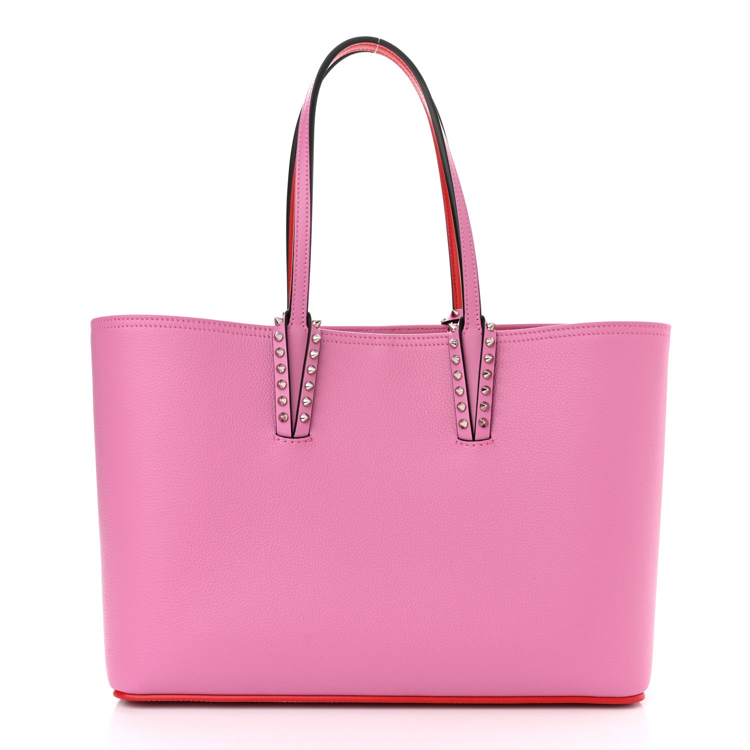 Christian Louboutin Calfskin Empire Spikes Small East West Cabata Tote Pink 3 of 11