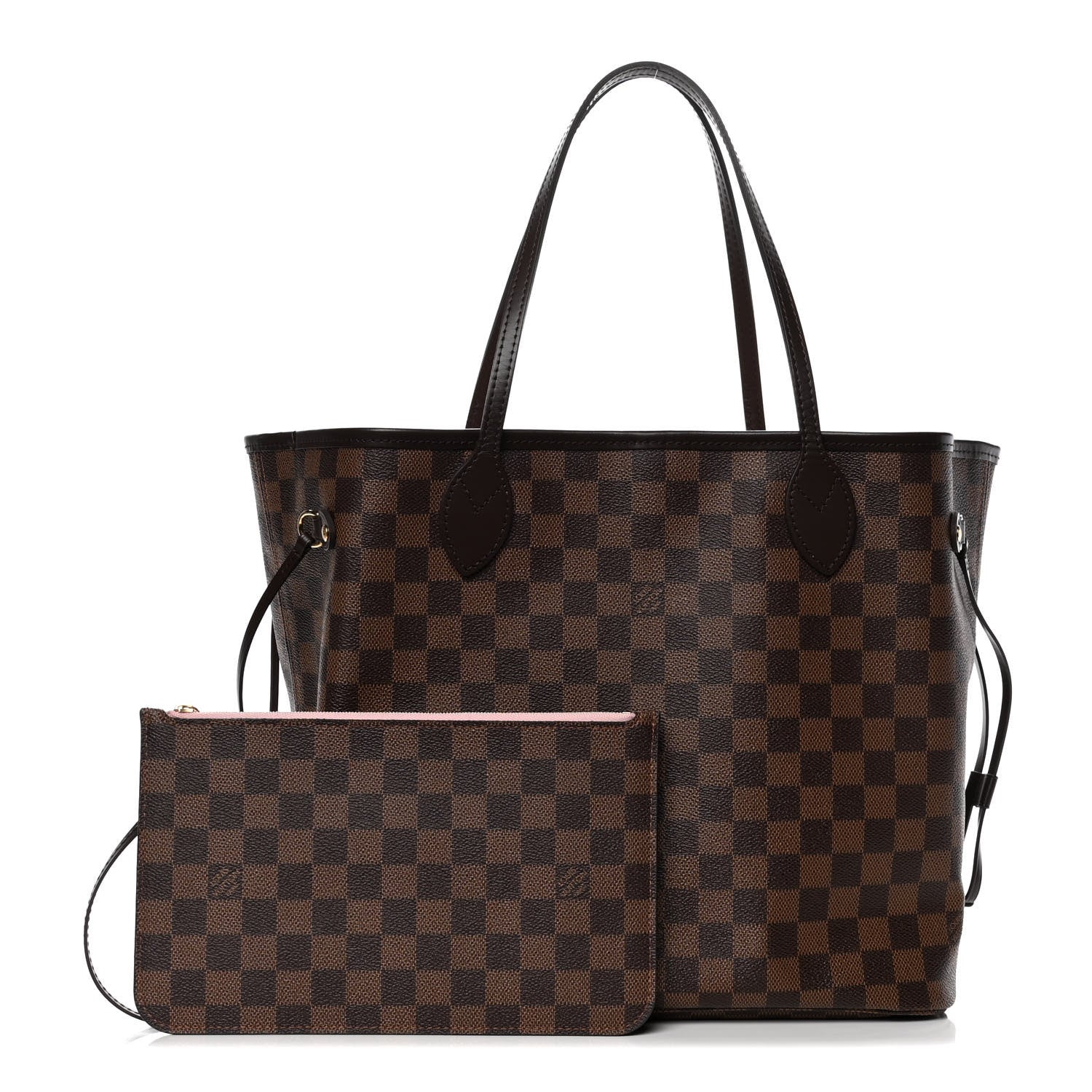 Louis Vuitton Damier Ebene Neo Neverfull MM Rose Ballerine 1 of 10