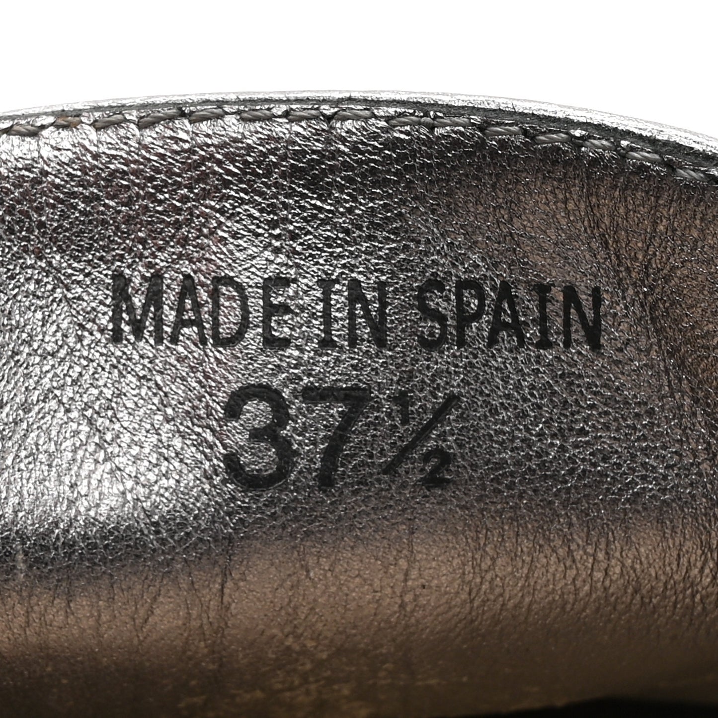 Calfskin Perforated Espadrilles Sneakers 37.5 Silver