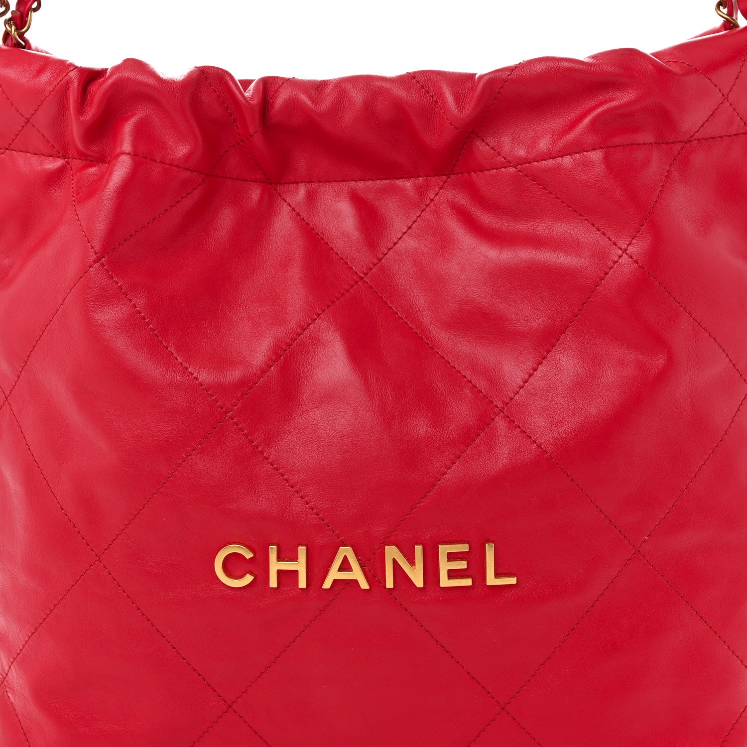 Chanel Shiny Calfskin Quilted Small Chanel 22 Red 9 of 12