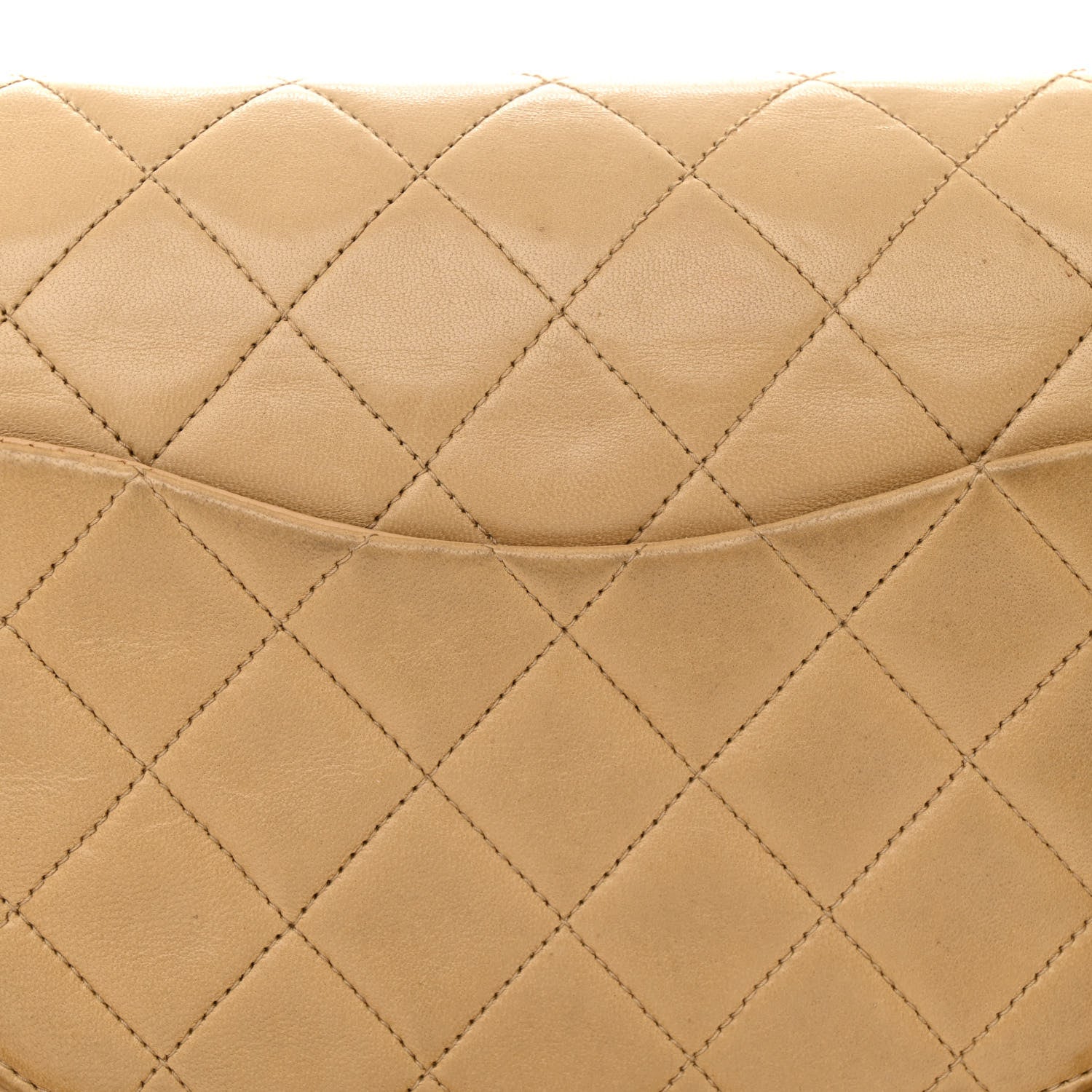 Chanel Lambskin Quilted Medium Double Flap Beige 12 of 14