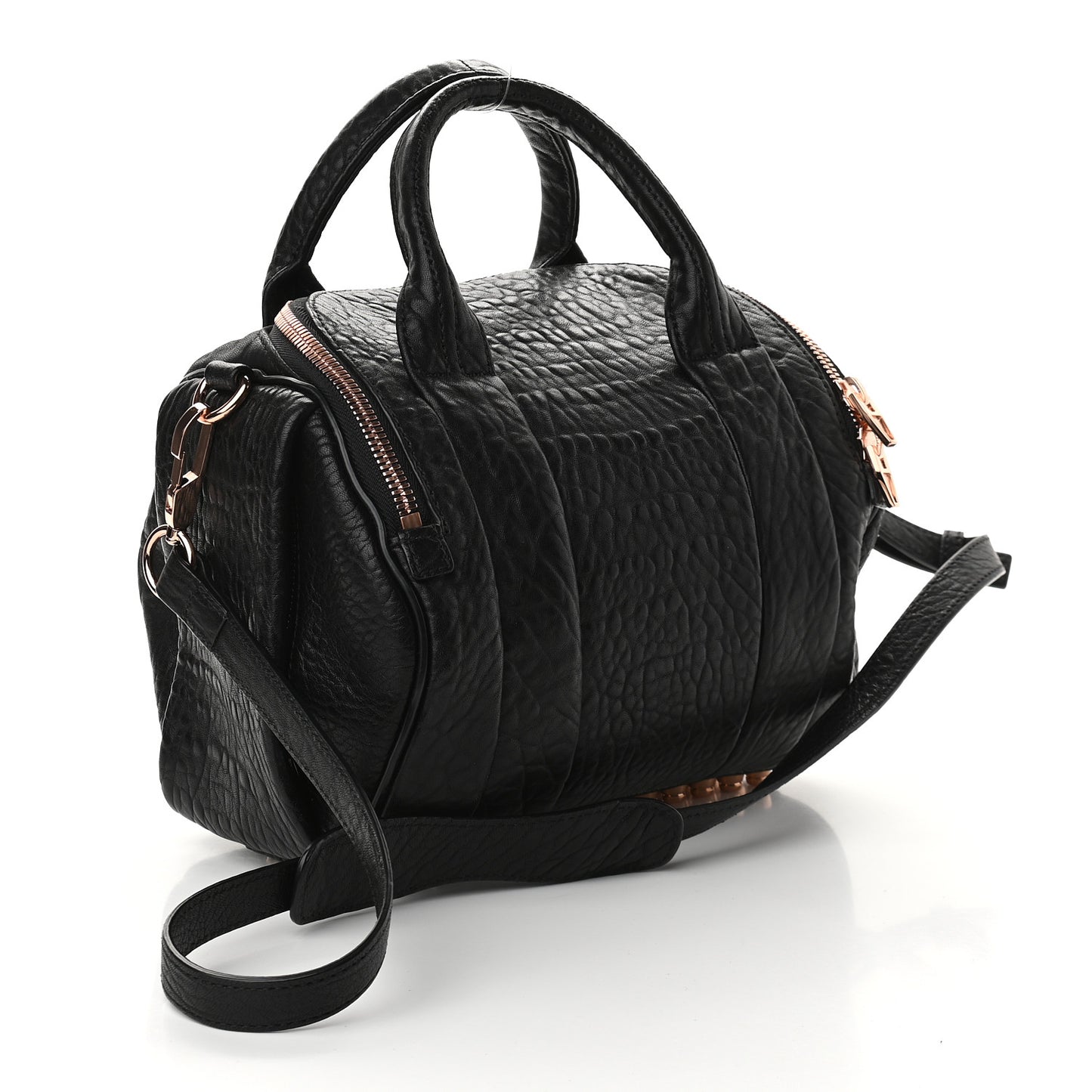 Pebbled Lambskin Rockie Black Rose Gold Hardware