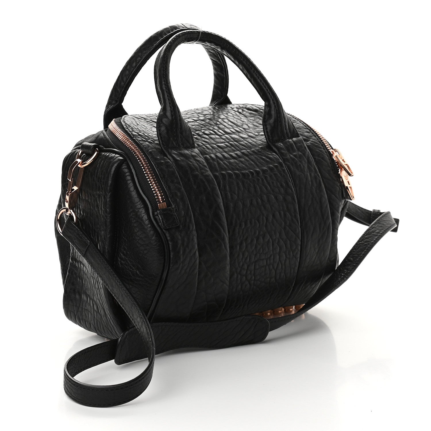 Alexander Wang Pebbled Lambskin Rockie Black Rose Gold Hardware 2 of 7