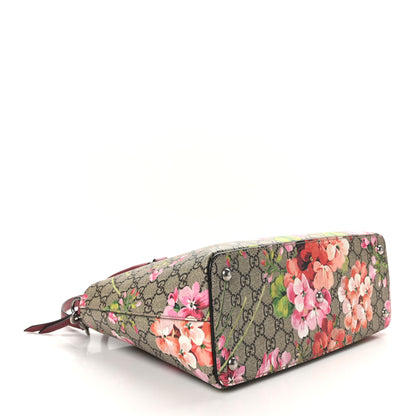 Gucci GG Supreme Monogram Blooms Small Zip Top Tote Beige Multicolor Dry Rose 4 of 11