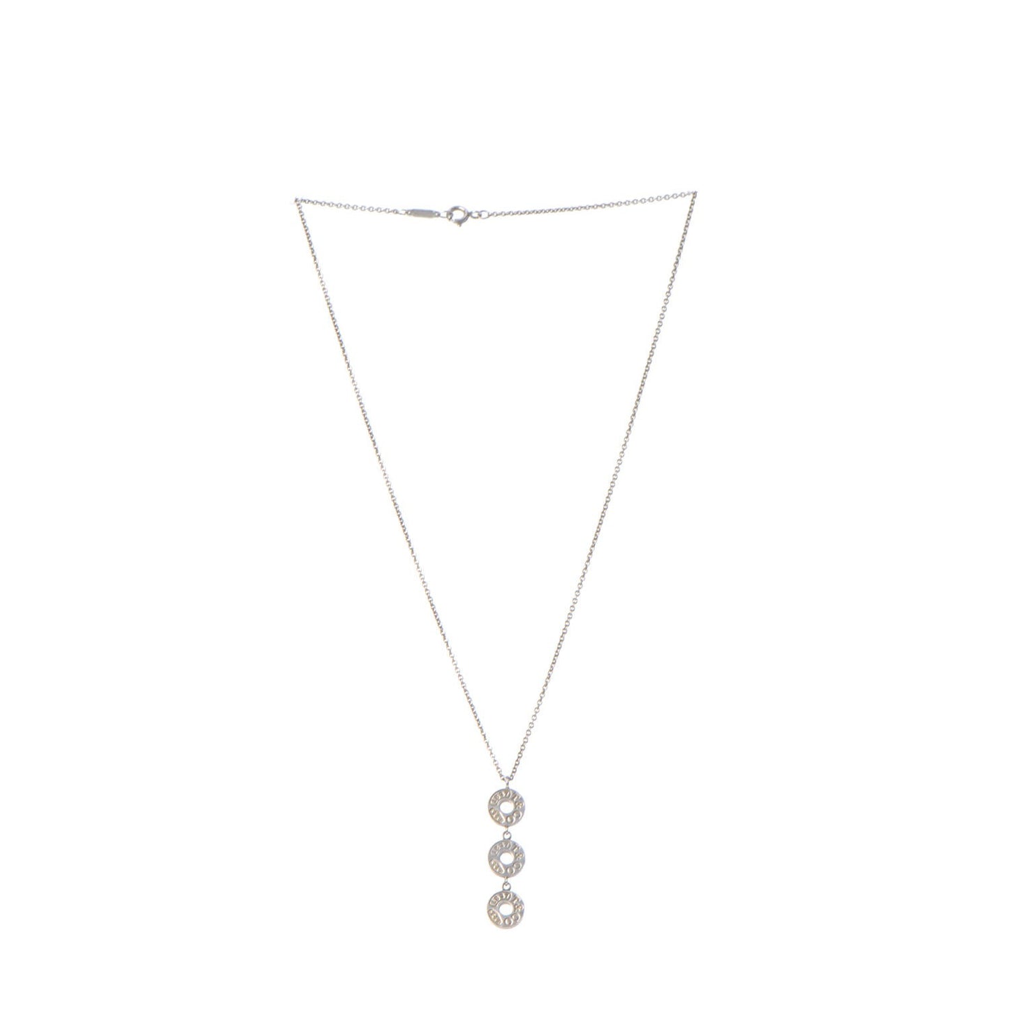 Sterling Silver 1837 Triple Circle Drop Pendant Necklace