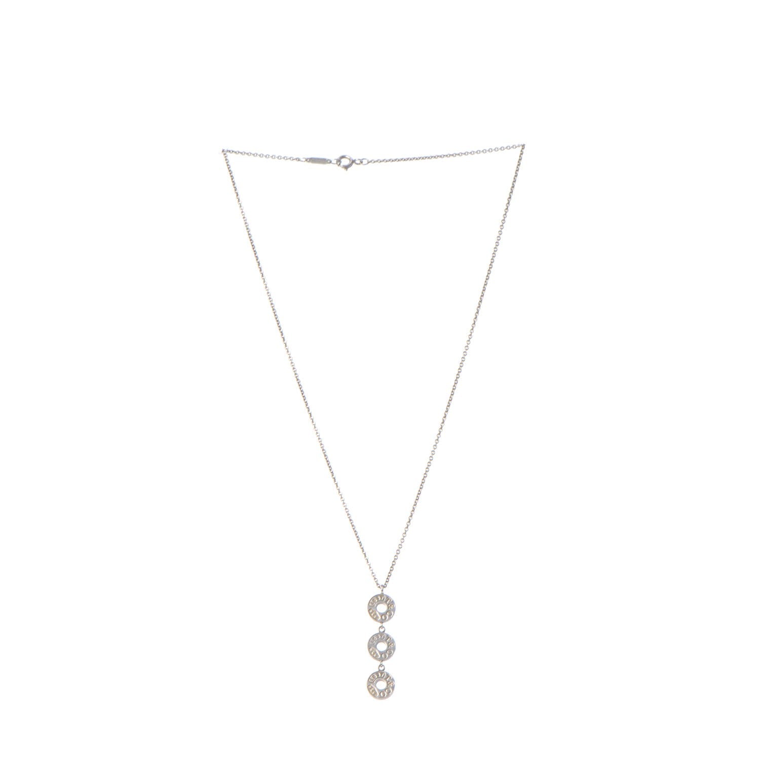 Tiffany Sterling Silver 1837 Triple Circle Drop Pendant Necklace 4 of 7