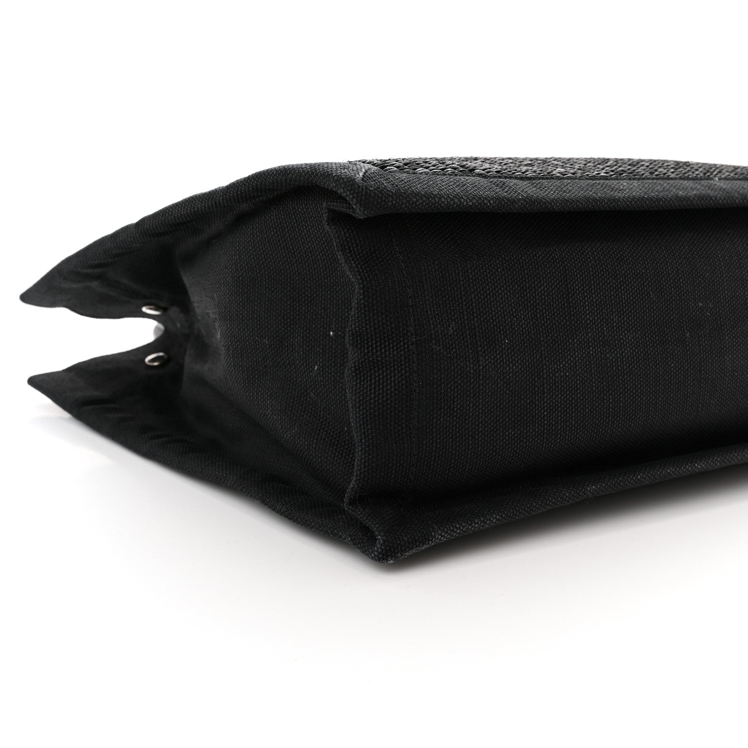 Saint Laurent Raffia Linen Calfskin Small Rive Gauche Tote Black 9 of 10