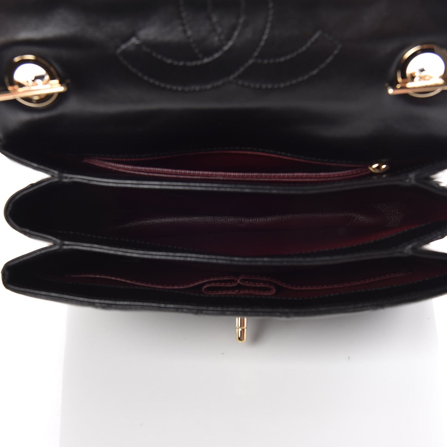Lambskin Quilted Small Trendy CC Dual Handle Flap Bag Black