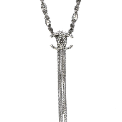 Chanel Crystal Pearl Chain Necklace Gray 4 of 6
