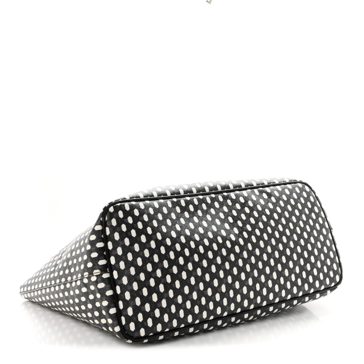 Coated Canvas Large Antigona Tote Black White