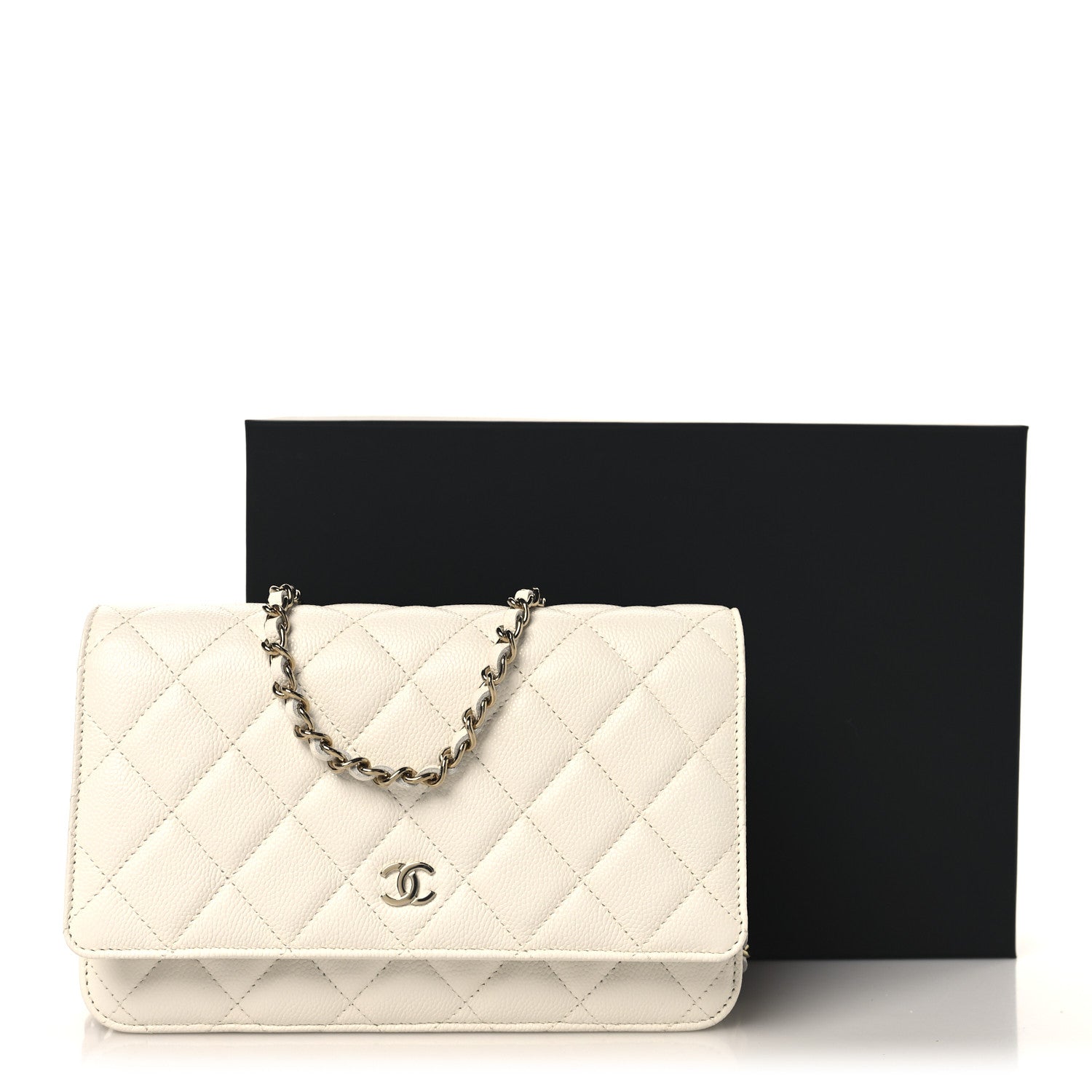 Chanel Caviar Quilted Wallet On Chain WOC White 12 of 12