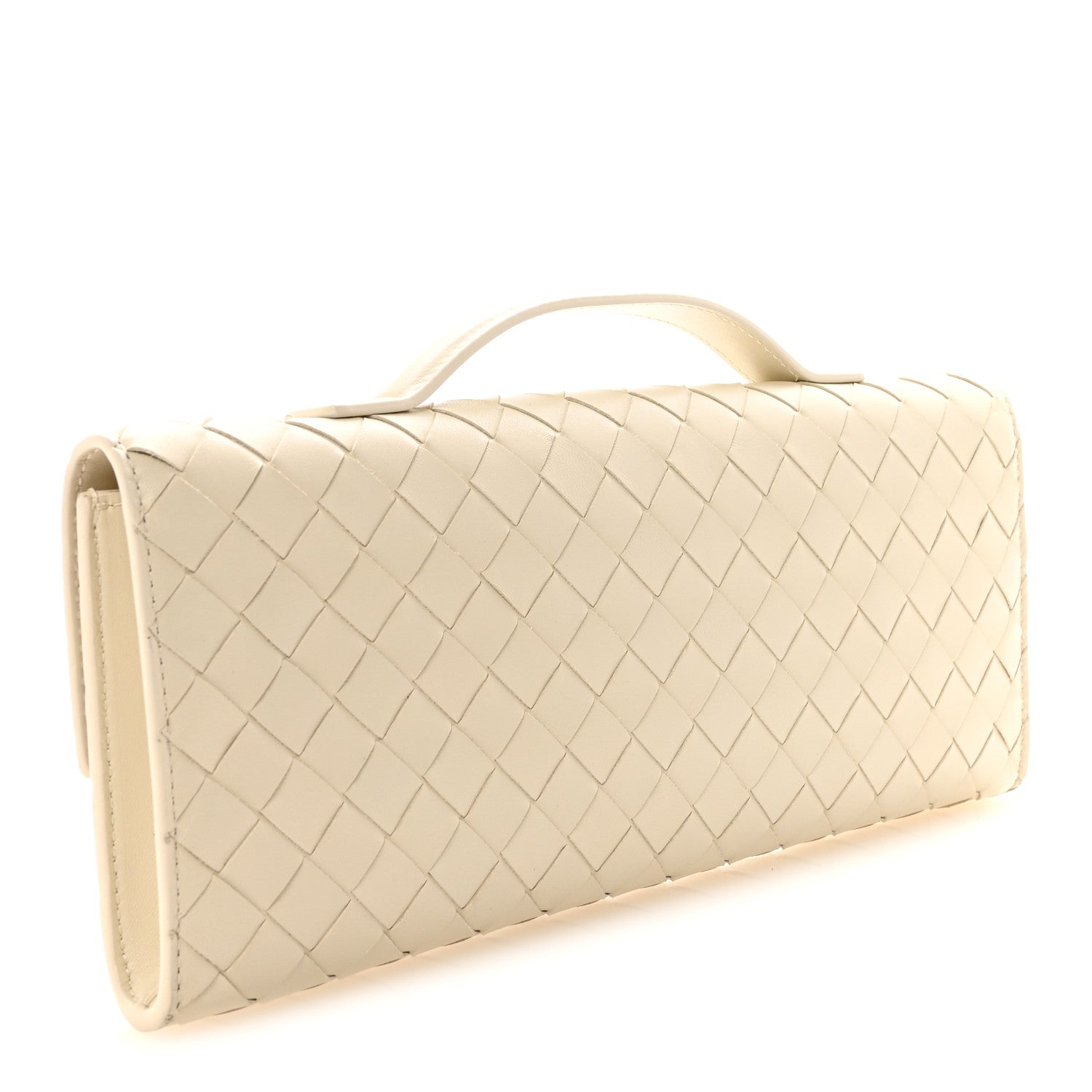 Bottega Veneta Nappa Intrecciato Long Andiamo Top Handle Clutch Sea Salt 3 of 6