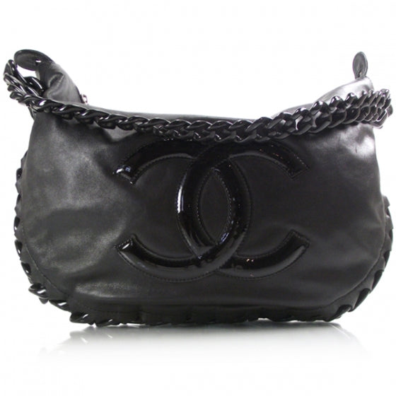 Jumbo Modern Chain Hobo Black