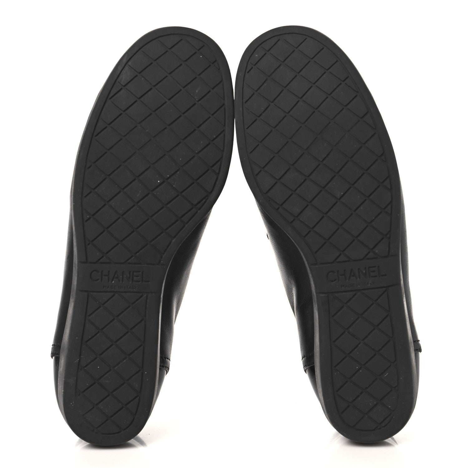 Chanel Lambskin Patent Cap Toe CC Sneakers 39.5 Black 6 of 9