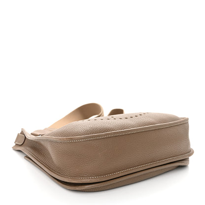Hermes Taurillon Clemence EVELYNE III PM Etoupe 4 of 11
