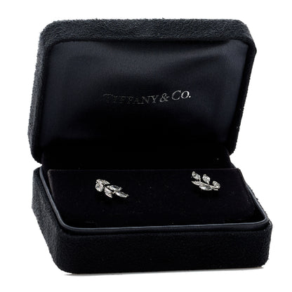 Tiffany Platinum Diamond Small Victoria Vine Earrings 5 of 5