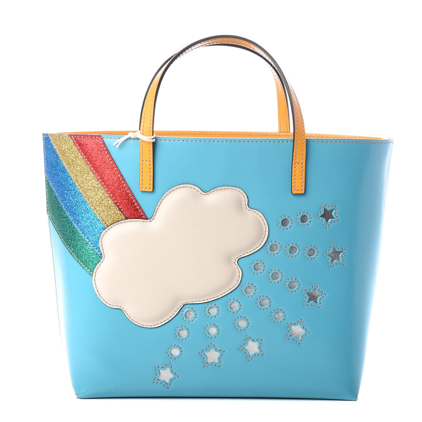 Calfskin Childrens Rainbow Tote Blue