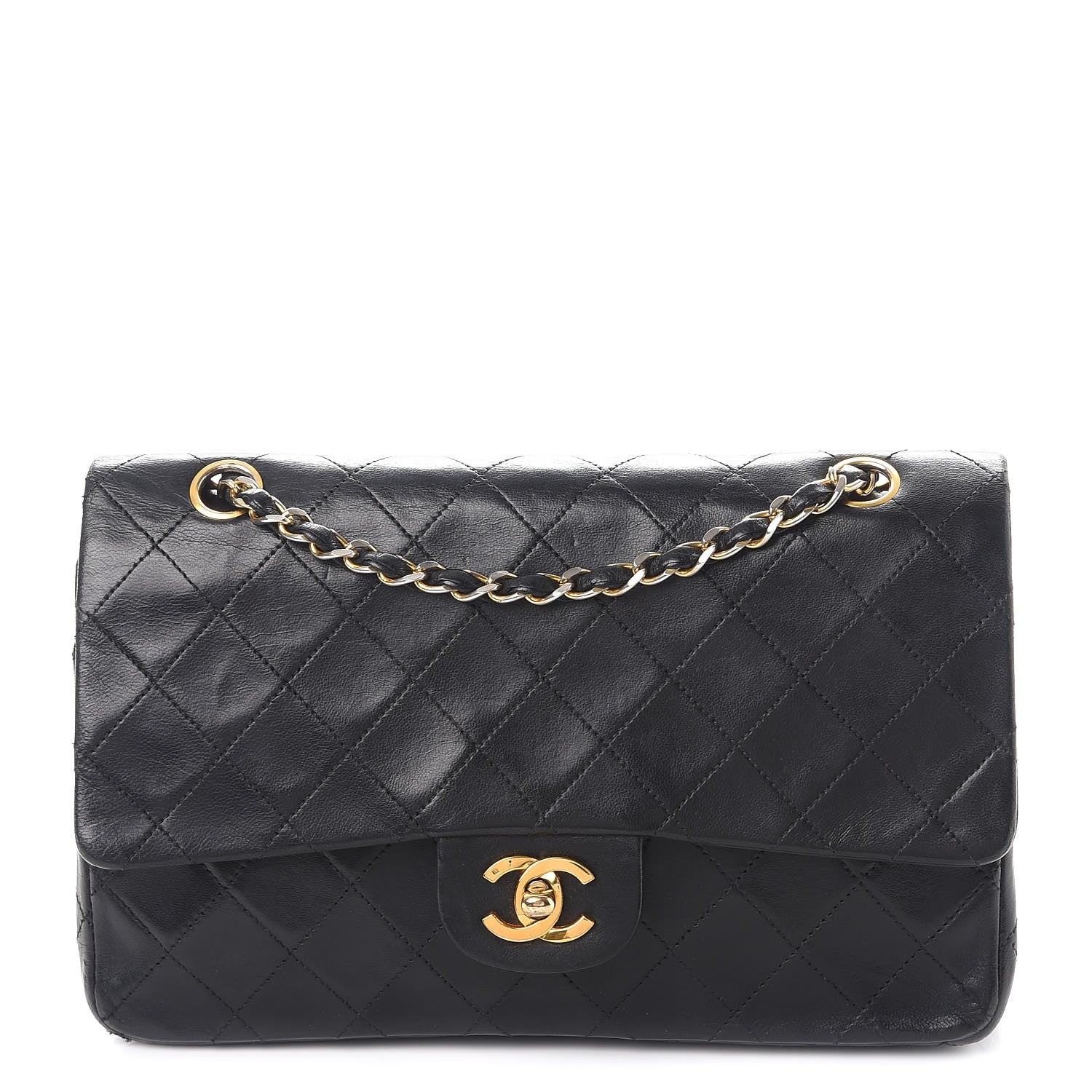 Chanel Lambskin Quilted Medium Double Flap Black 1 of 10
