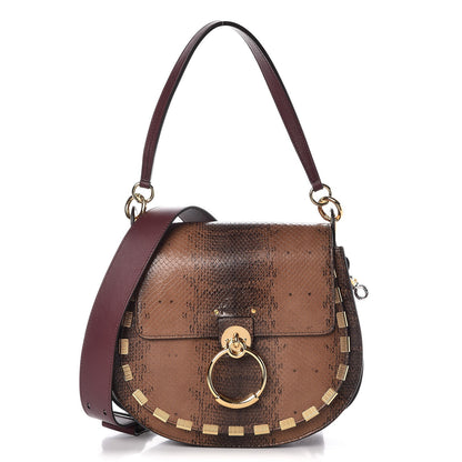 Chloe Calfskin Watersnake Embossed Large Tess Bag Coconut Brown 1 of 6