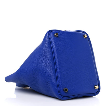 Hermes Taurillon Clemence Picotin Lock 18 PM Bleu Electrique 4 of 10