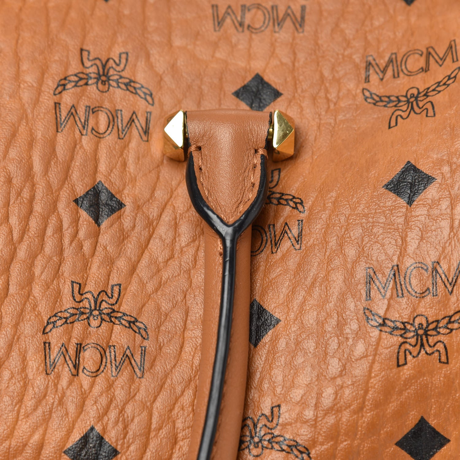MCM Visetos Medium Boston Bag Cognac 13 of 15