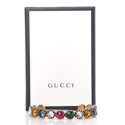 Gucci Metal Crystal Feline Cuff 18 Aged Gold Multicolor 8 of 8
