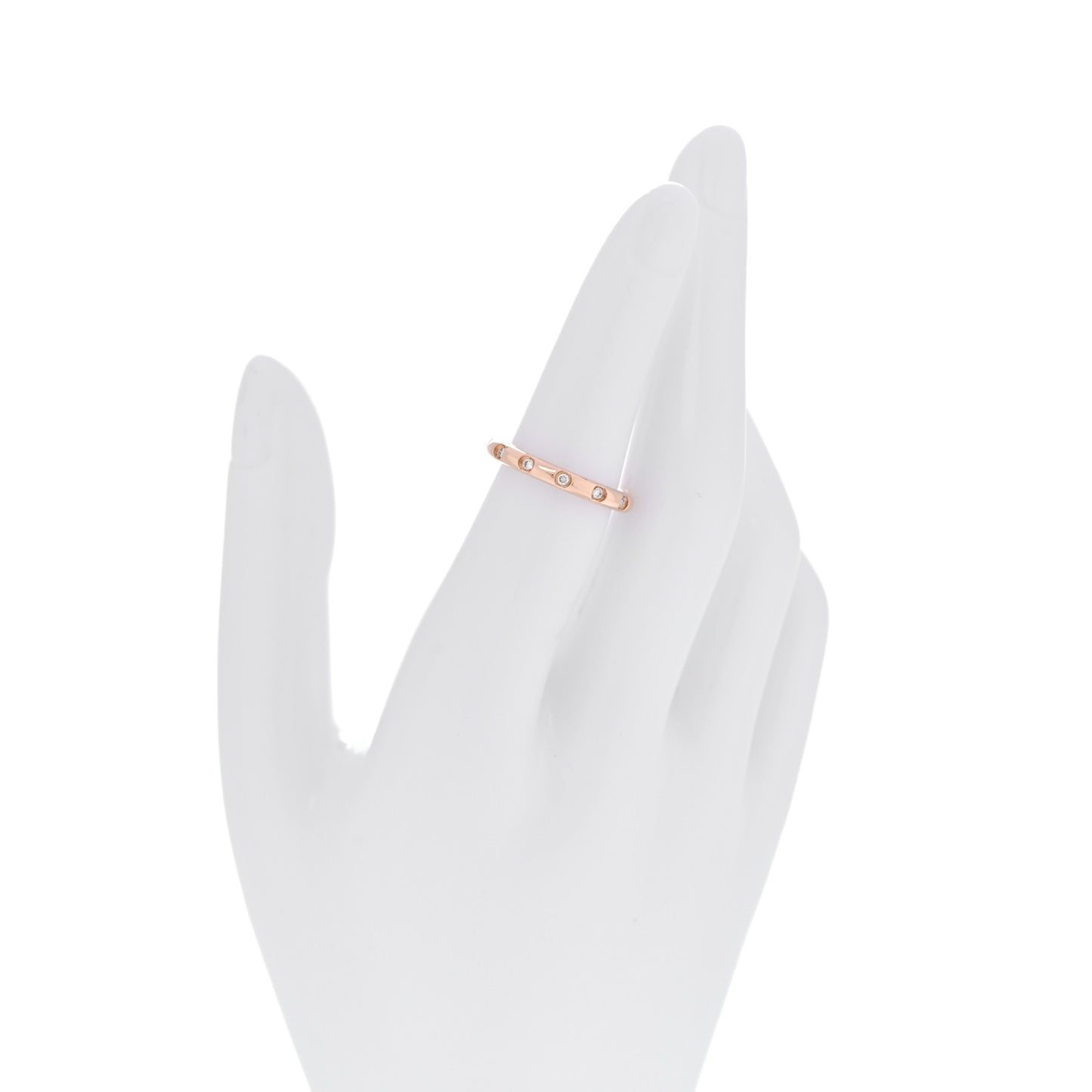 18K Rose Gold Diamond Stacking Band Ring 50 5.5