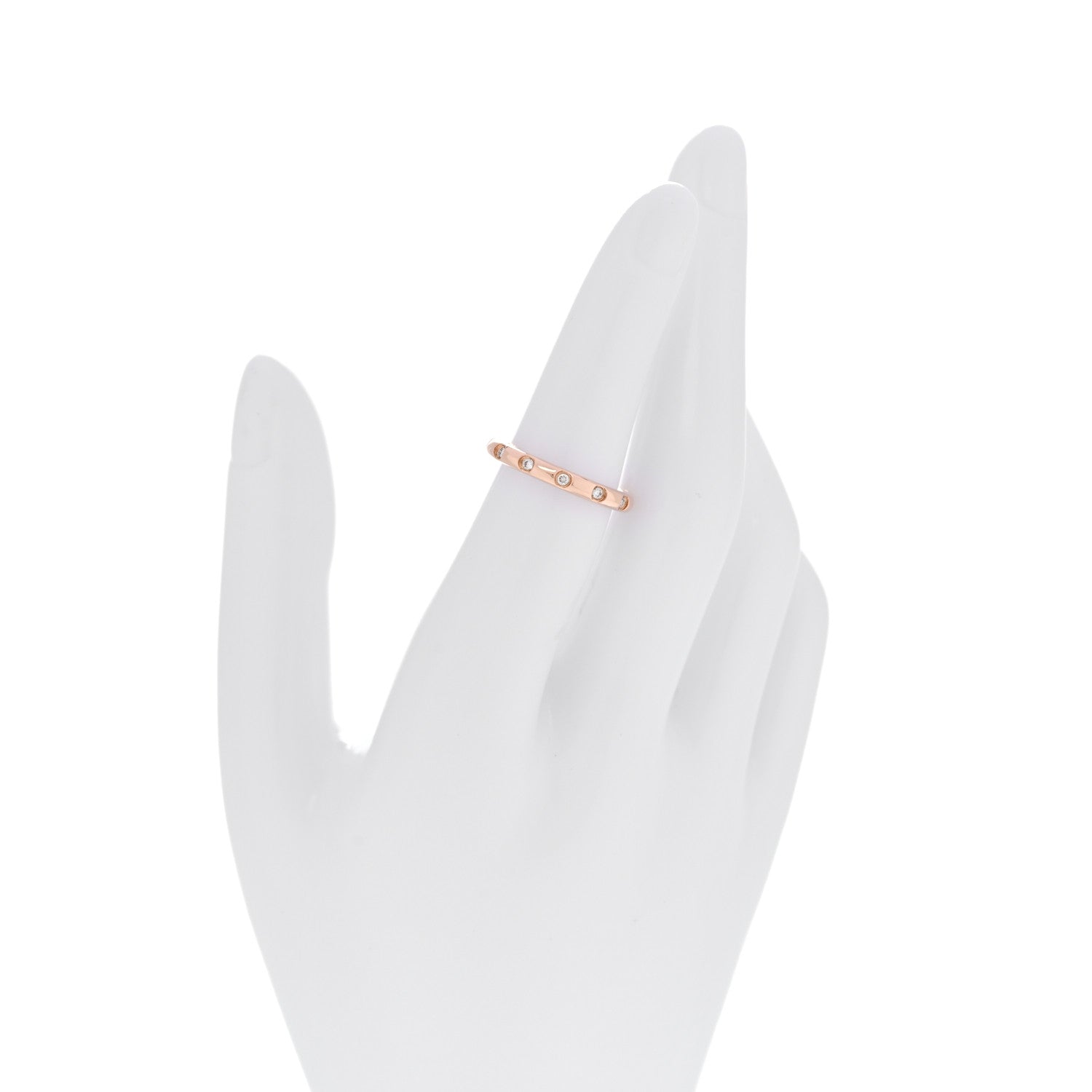Tiffany 18K Rose Gold Diamond Stacking Band Ring 50 5.5 2 of 4
