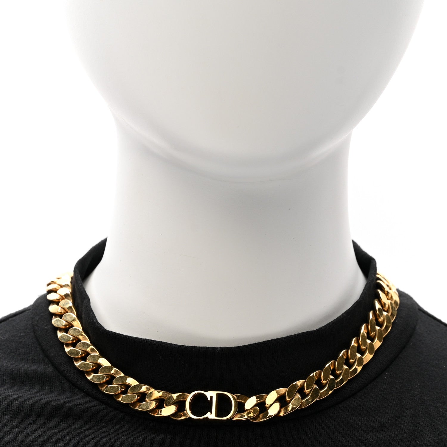 Christian Dior Metal Danseuse Etoile Chain Choker Necklace Gold 2 of 5
