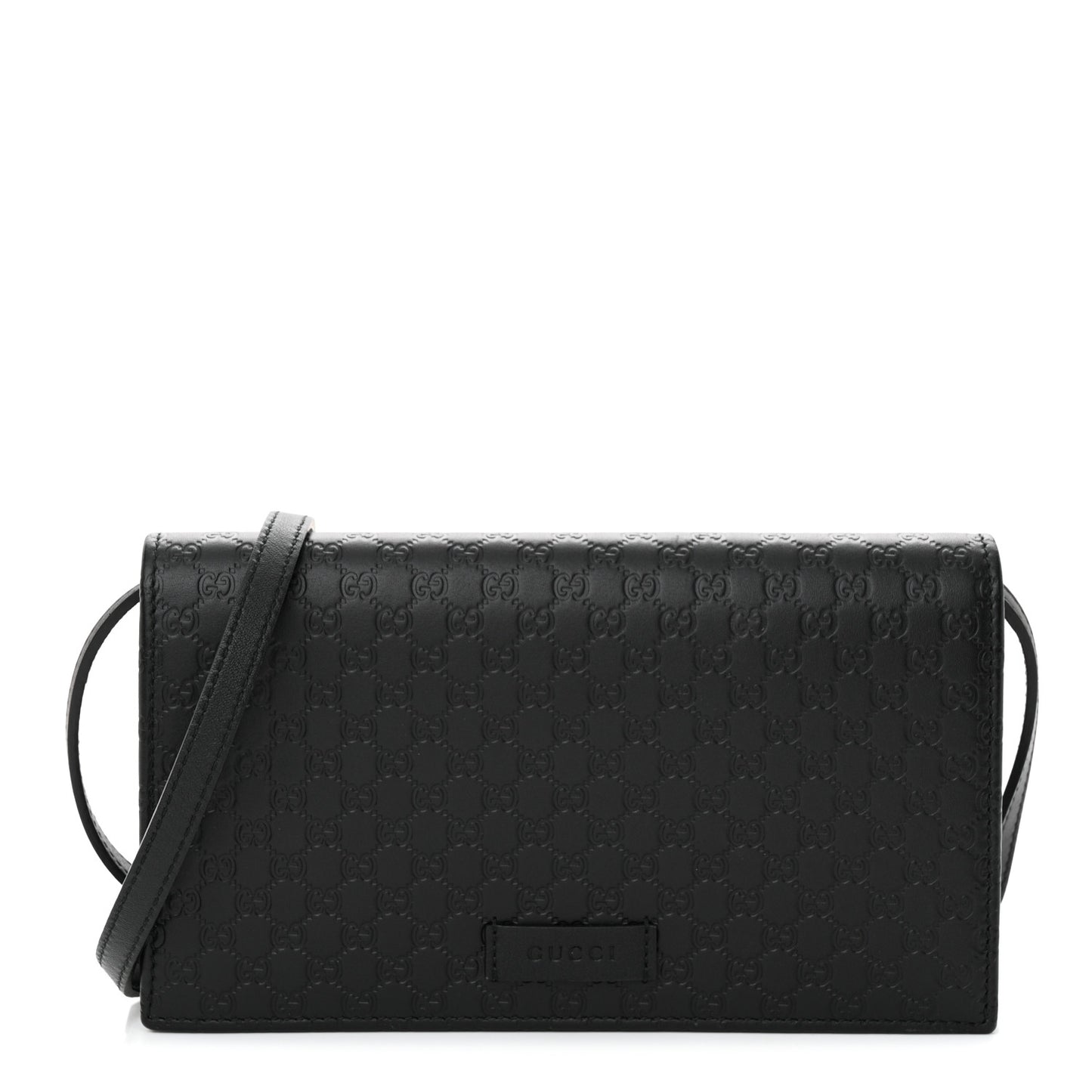 Microguccissima Crossbody Wallet Black