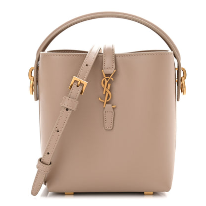 Saint Laurent Shiny Calfskin Le 37 Mini Bucket Bag Dark Beige 1 of 11
