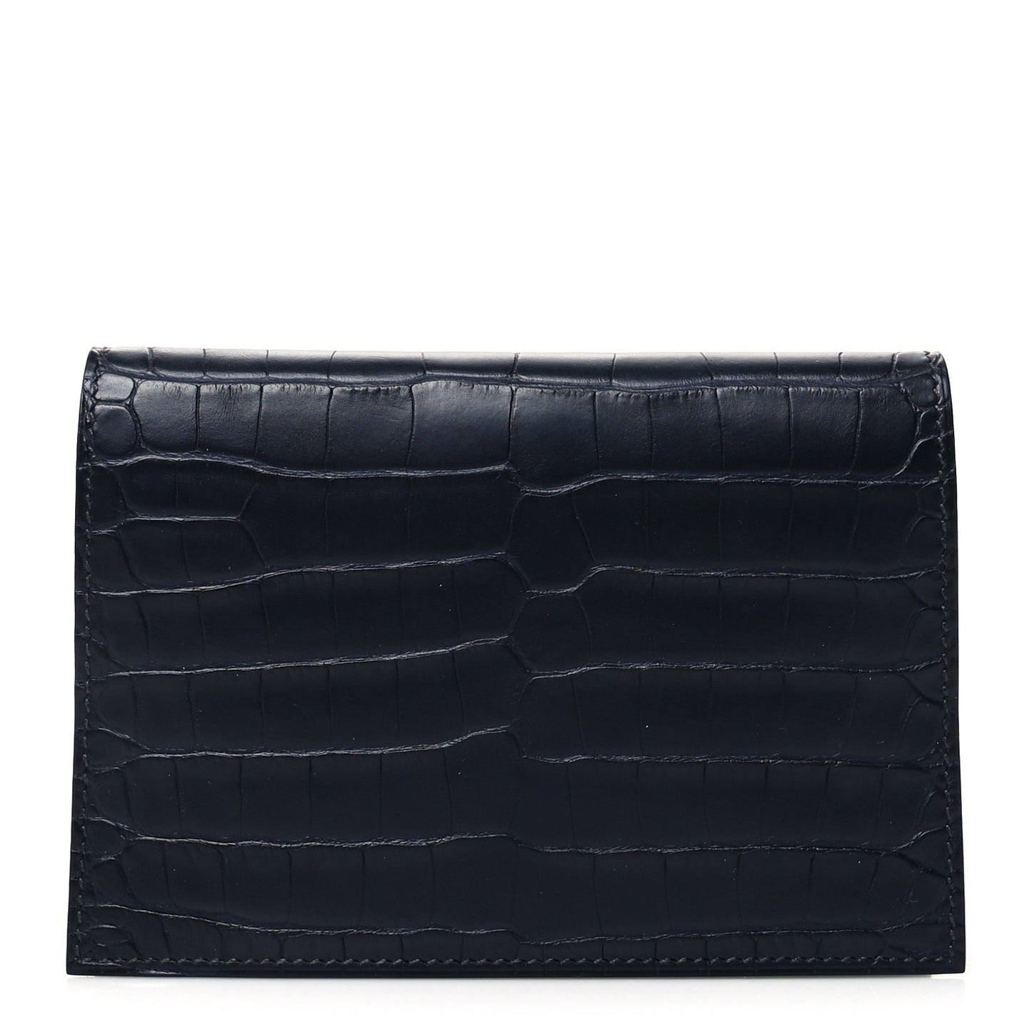 Matte Alligator Chevre Colorblock MC2 Magellan Passport Holder Black