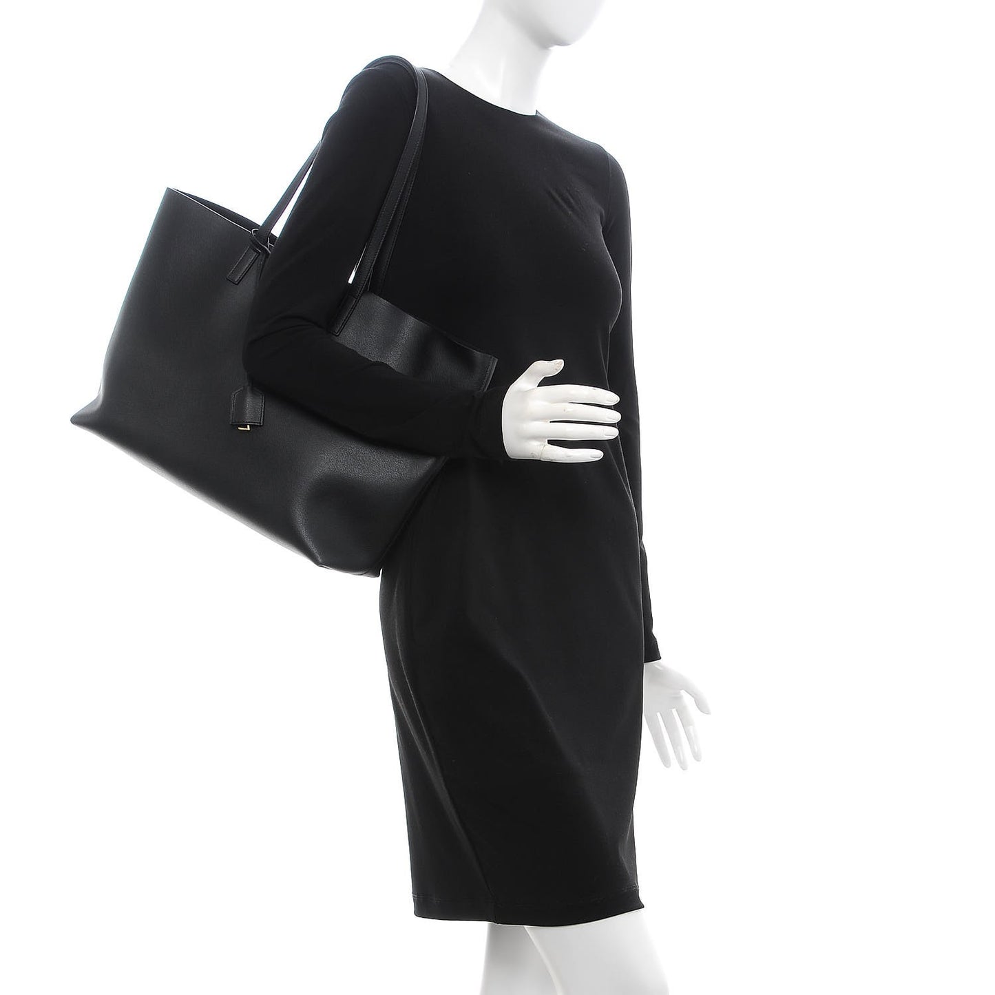 Calfskin Large Shopping Tote Black