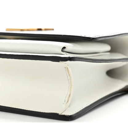 Saint Laurent New Aspen Calfskin Bi-Color Monogram Sunset Chain Wallet  Black Dirty White 9 of 13