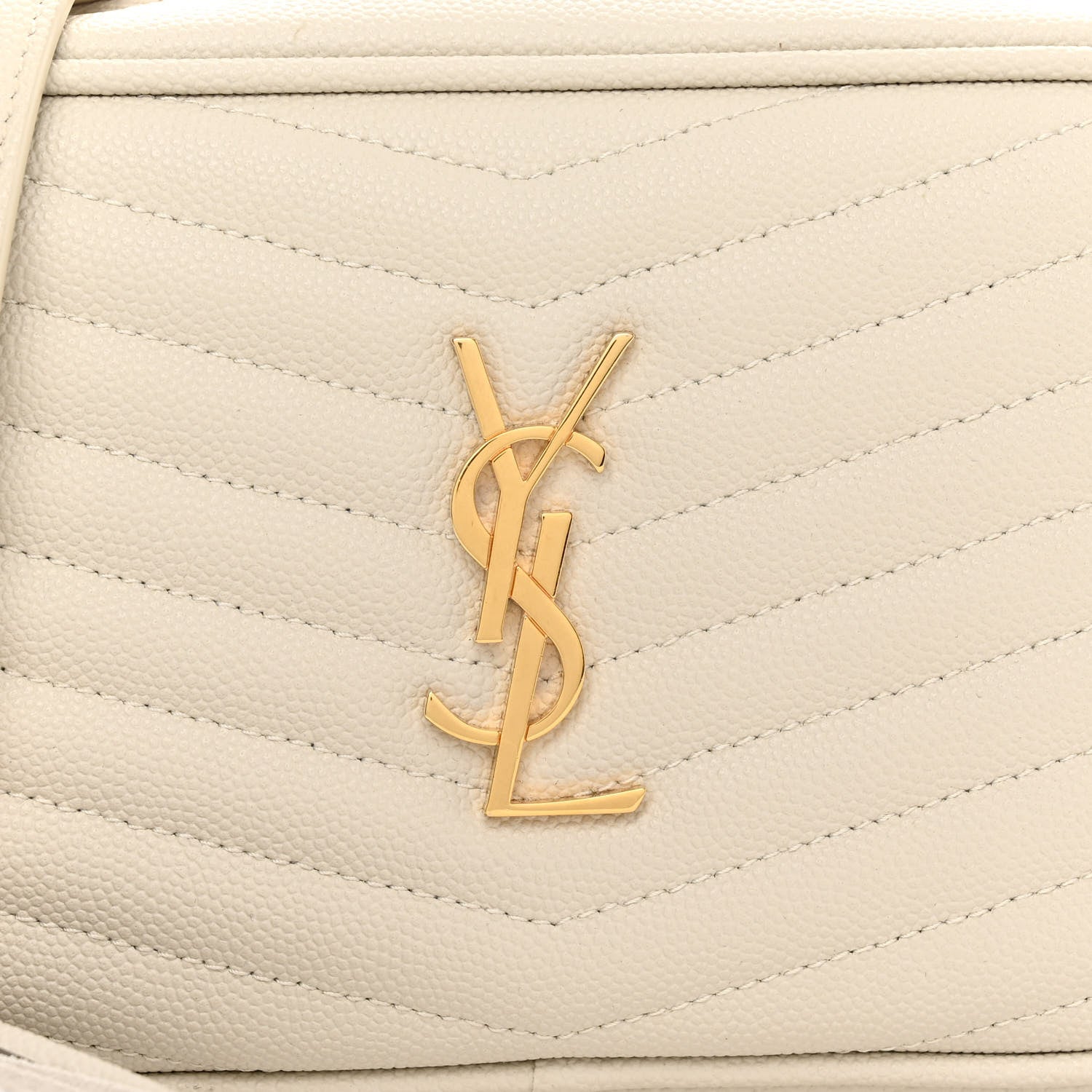 Saint Laurent Grain De Poudre Matelasse Monogram Mini Lou Camera Bag Crema Soft 7 of 9