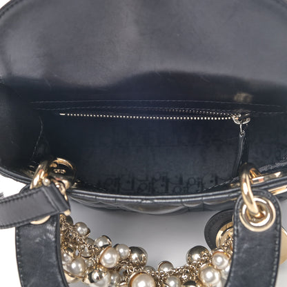 Christian Dior Lambskin Cannage Mini Pearl Lady Dior Black 4 of 7
