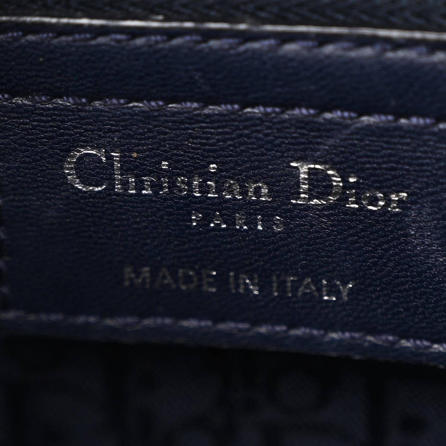 Christian Dior Lambskin Cannage Medium Lady Dior Navy Blue 6 of 13