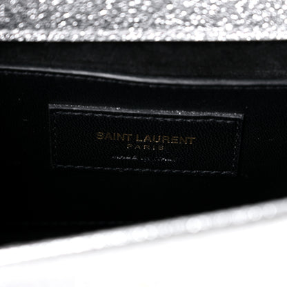 Saint Laurent Metallic Calfskin Small Classic Monogram Kate Satchel Platine 5 of 10