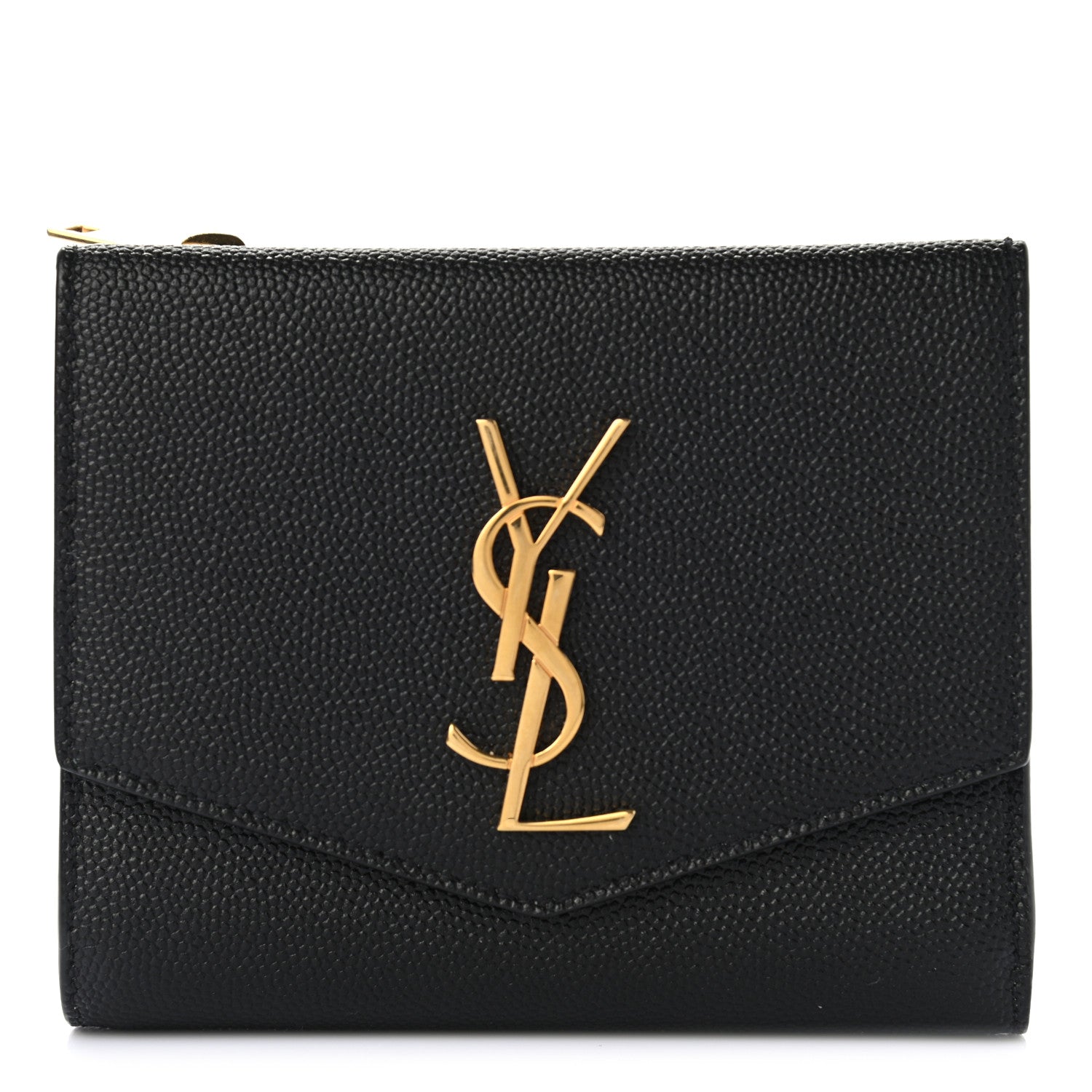 Saint Laurent Grain De Poudre Monogram Bi-Fold Wallet Black 1 of 8