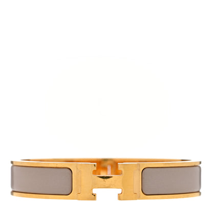 Hermes Enamel Narrow Clic Clac H Bracelet GM Marron Glace 1 of 3