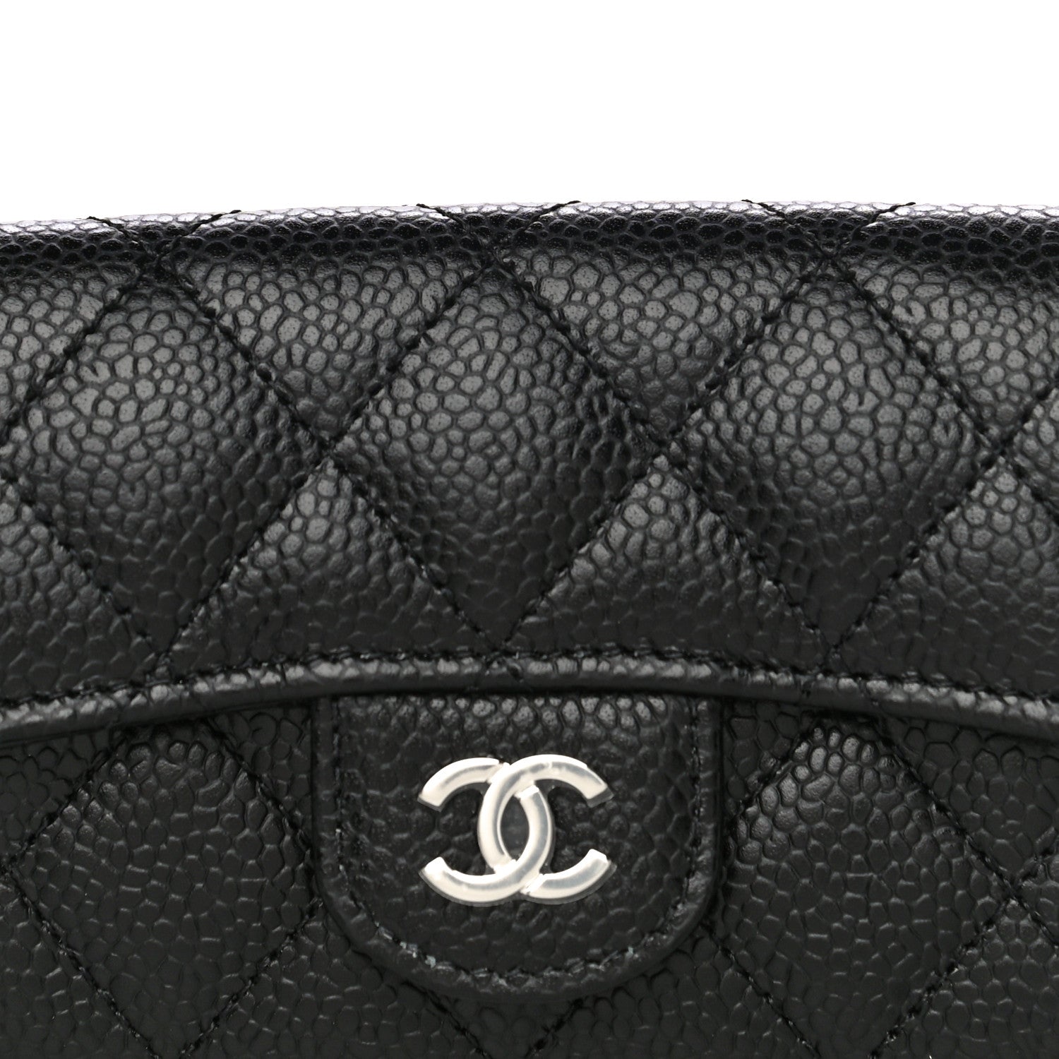 Chanel Caviar Quilted Flap Card Holder Wallet Black 9 of 11