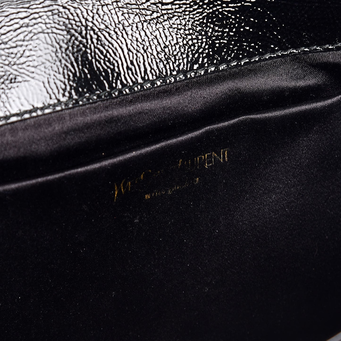 Textured Patent Monogram Large Belle De Jour Clutch Black
