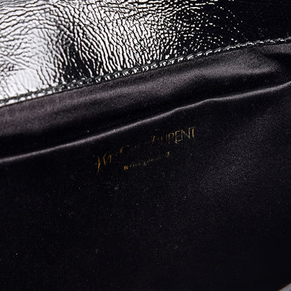 Saint Laurent Textured Patent Monogram Large Belle De Jour Clutch Black 6 of 6